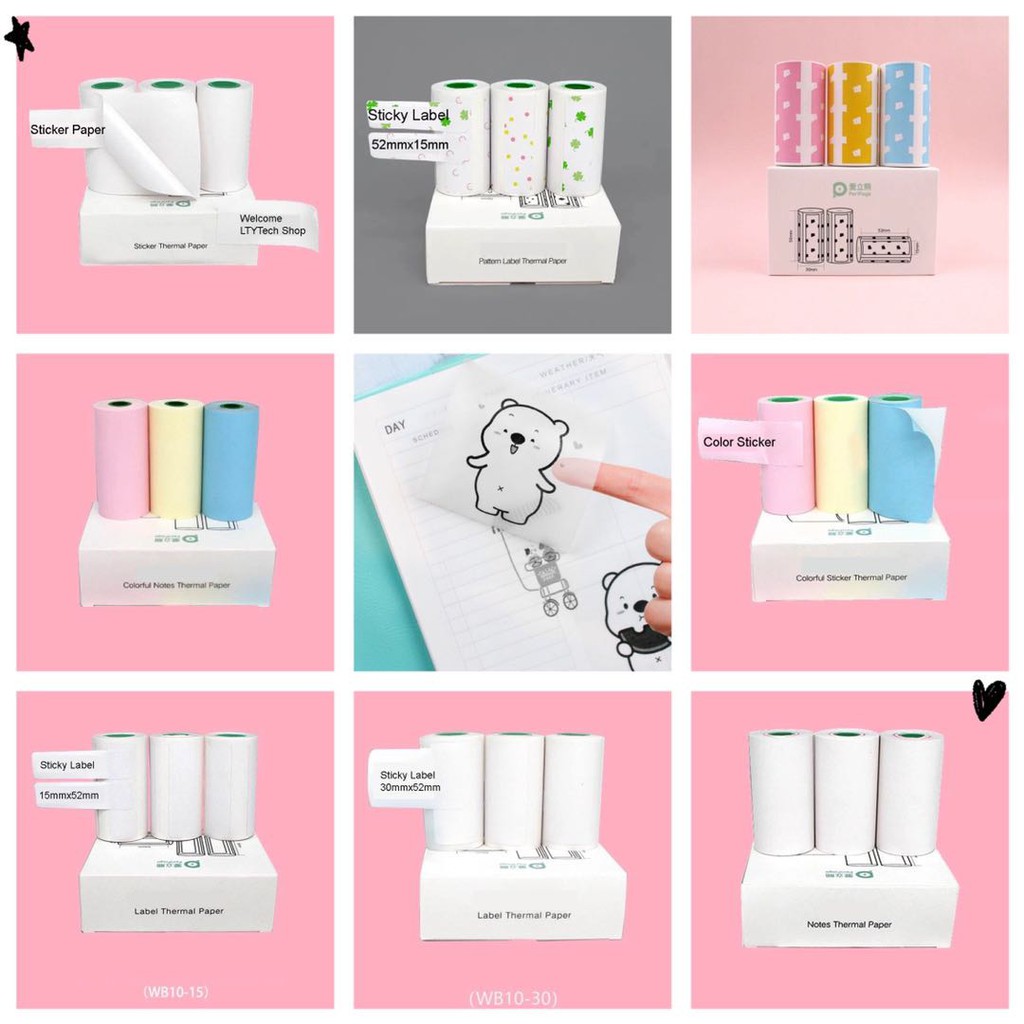 Official Peripage A6 Peripage Thermal Paper Label Sticker กระดาษสติกเกอร์โปร่งแสง