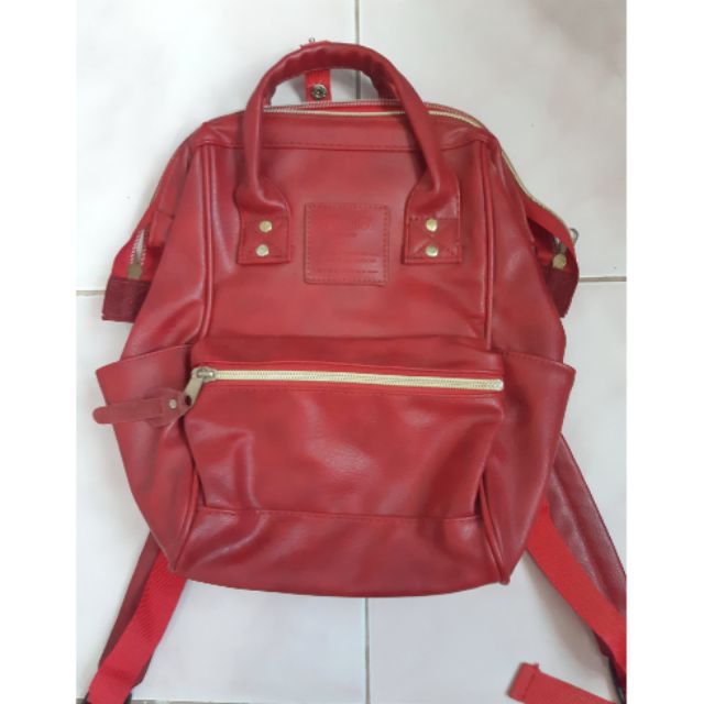 กระเป๋าเป้ anello สีแดงเลือดหมู