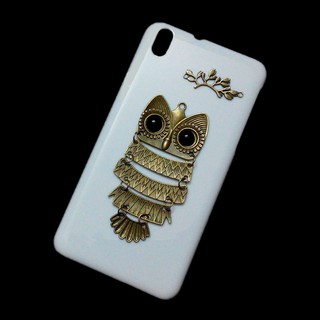 Case For HTC Desire 816 Cute Retro Metal Owl Branch Back Hard Cover