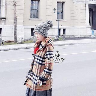 Sevy Burberry With Furry Hood Jacket Coat