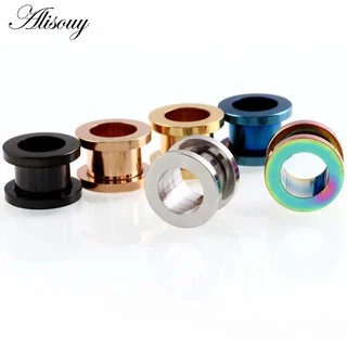 Alisouy 2PC 2-30 มม.เกจวัดหู 316L สแตนเลสอุโมงค์หูปลั๊กเจาะเครื่องประดับหู Stretchers Expander ปลั๊กและอุโมงค์