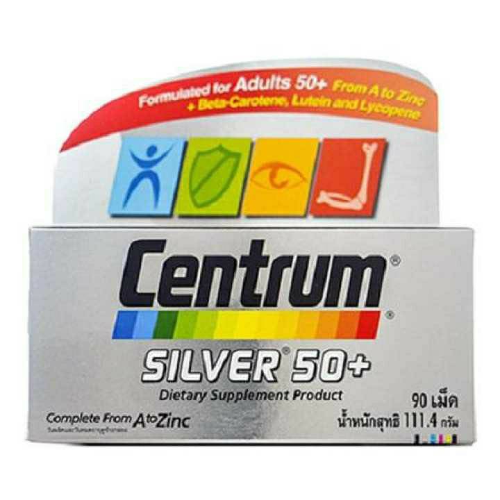 Centrum-silver50+บรรจุ90 / 30 เม็ด(วิตามินผู้ที่มีอายุ50ปีขึ้นไป)
