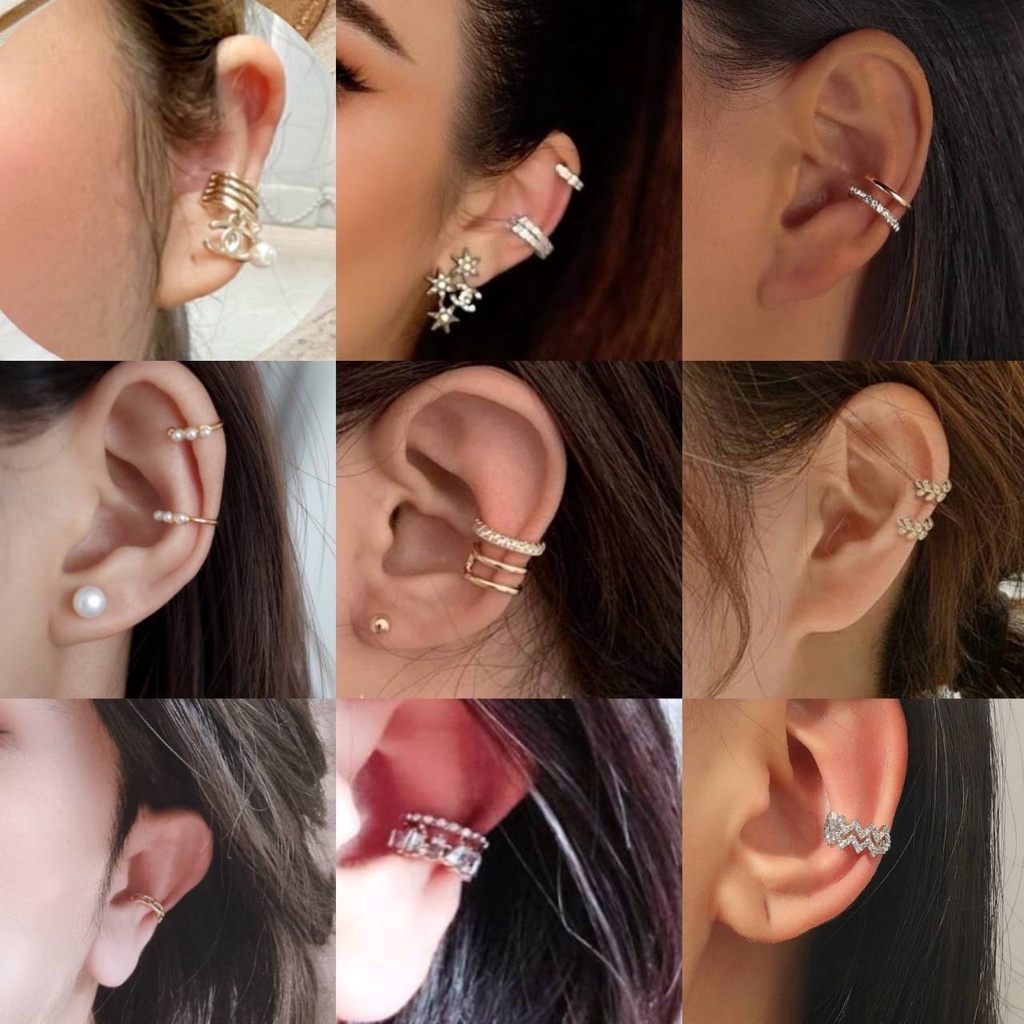 พร้อมส่ง ร้านไทย Earcuff ต่างหูเกี่ยวสไตล์เกาหลี แบบหนีบ   งานสวย น่ารัก 2