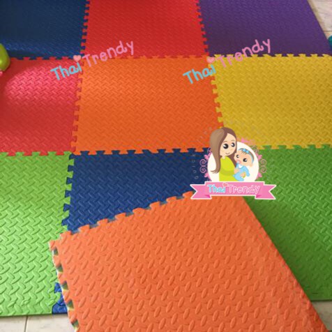 Thaitrendy แผ่นรองคลานแบบจิ๊กซอร์(มีขอบ) 62x62ซม. หนา 1ซม. (1ชุด มี 6 แผ่น) - รูปที่ 2