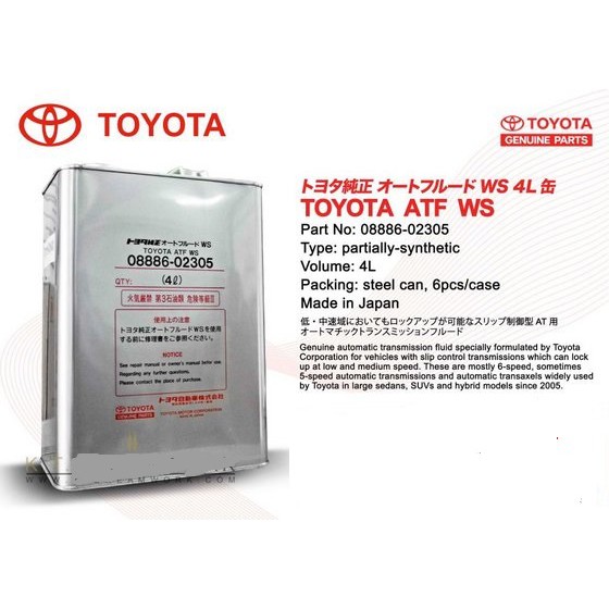 Toyota Genuine Atf Ws Auto Transmission Fluid Shopee Thailand