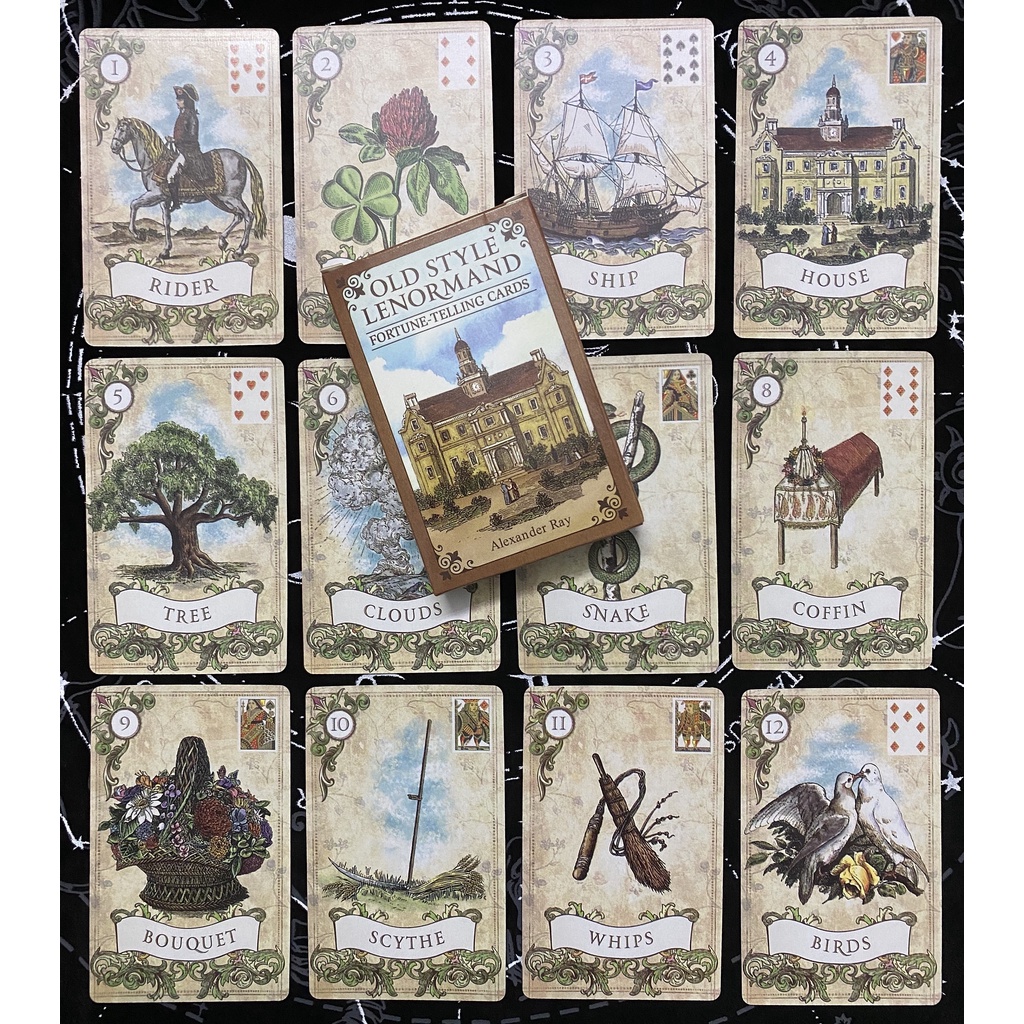 แบบเก่า Lenormand Retro แฟชั่นแบบเก่า Lenormand คู่มือ Divination เวอร์ชันภาษาอังกฤษการ์ด Tarot เกมกระดาน