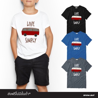 Snow&amp;Sun เสื้อยืดเด็กลาย Live Simply มี 4 สีให้เลือก เสื้อยืดพิมพ์ลายเด็กผู้หญิง เสื้อยืดเด็กผู้ชายใส่สบาย