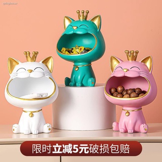 แมวกวัก อาซากุสะ แมวกวัก แมวญี่ปุ่น❣¤Creative light หรูหรา lucky cat storage เครื่องประดับนอร์ดิกตู้รองเท้าทางเข้าห้องโถ