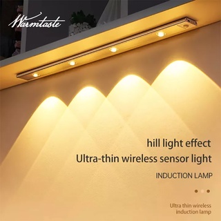 【ซื้อ 1 แถมของขวัญฟรี】Warmtaste โคมไฟ Led 60 80 ซม. เซนเซอร์จับการเคลื่อนไหว ชาร์จ USB บางพิเศษ 3 สี สําหรับติดผนังห้อง ตู้เสื้อผ้า ห้องครัว