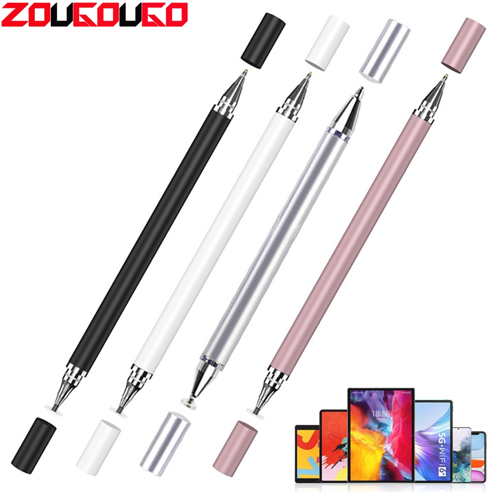 2 in 1 ปากกาสไตลัส สากล สําหรับแท็บเล็ต โทรศัพท์มือถือ Android ios โทรศัพท์ iPad อุปกรณ์เสริม วาดภาพ แท็บเล็ต ปากกาสัมผัสหน้าจอ Capacitive