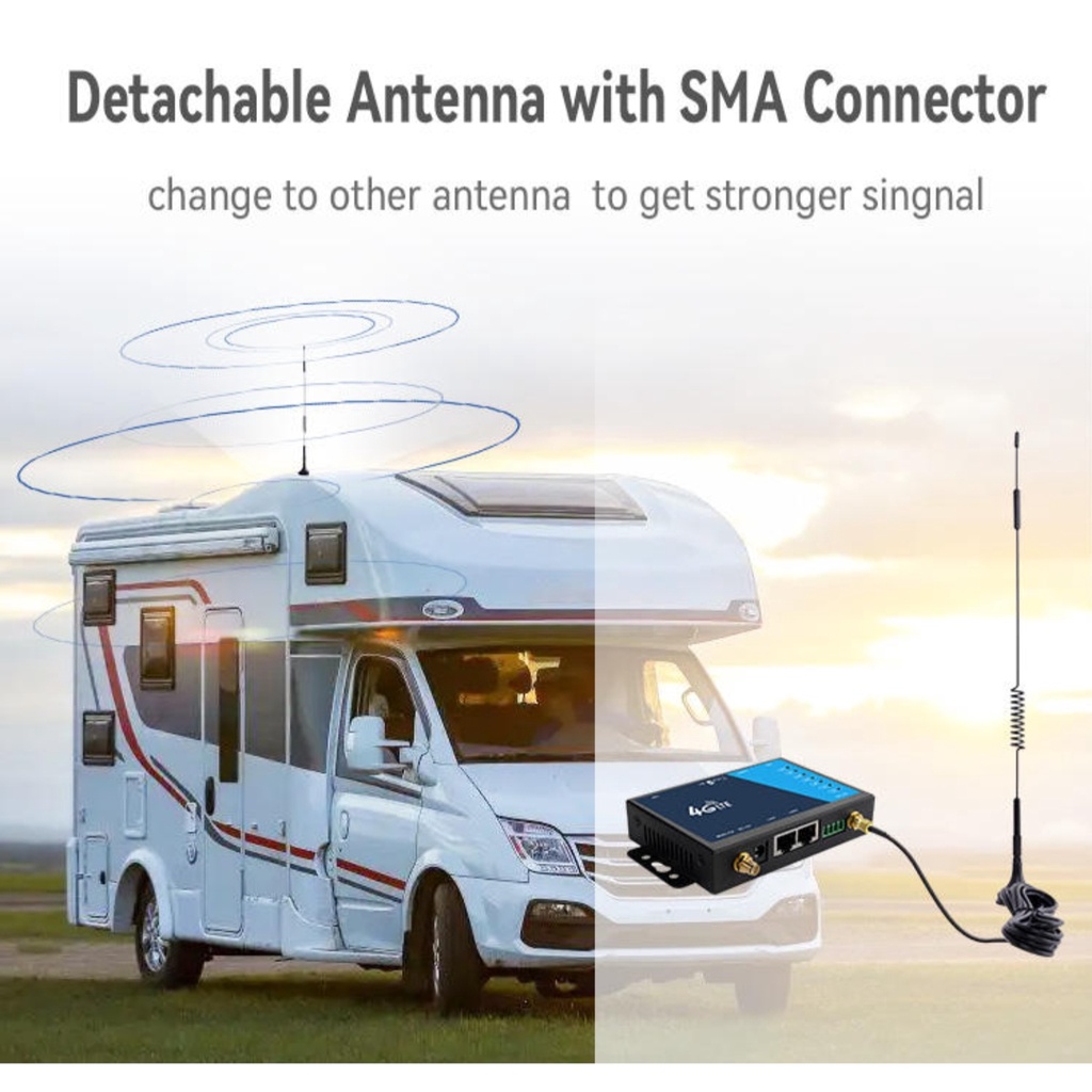 4G เราเตอร์ Indoor Outdoor Router 300Mbps 4 Detachable Antennas SMA Port SIM Card Slot Easy Setup Pl