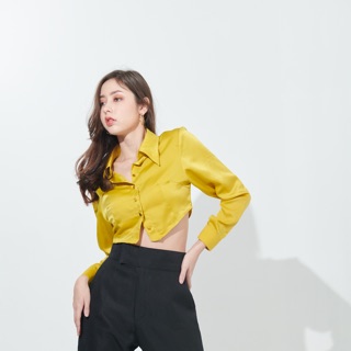 Liya crop shirt in Lemon