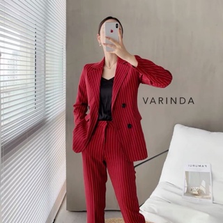 พร้อมส่ง🖇️3color 📏สูทลายทาง สไตล์เกาหลี🗑️ varinda 016