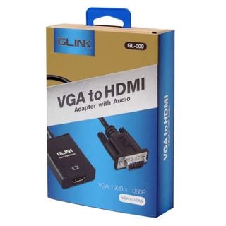 VGA to HDMI with Audio Convertor GL-009 แปลงสัญญาณภาพ VGA (ตัวผู้) เป็น HDMI (ตัวเมีย) ยี่ห้อ GLINK