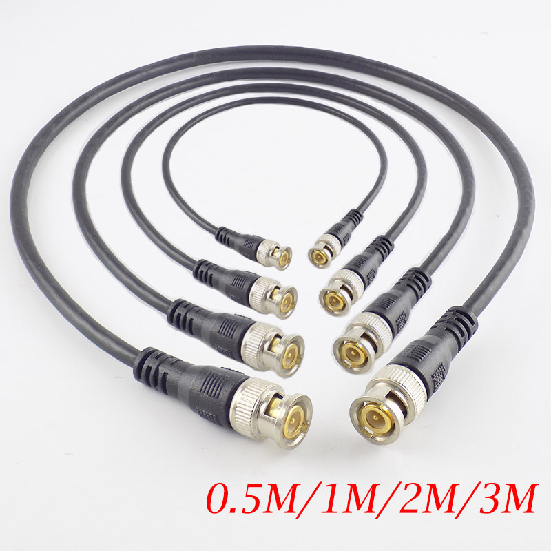 สายเคเบิลอะแดปเตอร์เชื่อมต่อ BNC ตัวผู้ เป็นตัวผู้ ขนาด 0.5 ม. 1 ม. 2 ม. 3 ม. สําหรับกล้องวงจรปิด CCTV