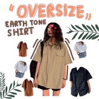 🌈พร้อมส่ง🌈♥ เสื้อเชิ้ต oversize สีพื้น