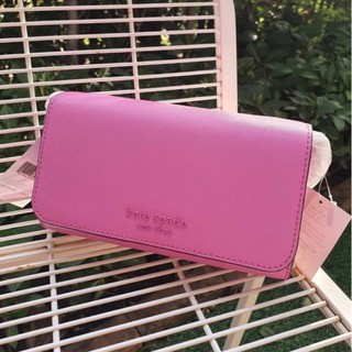 (ผ่อน0%) กระเป๋าสะพายข้าง หนังแท้สีชมพู KATE SPADE CAMERON LEATHER SMALL FLAP CROSSBODY SHOULDER BAG PURSE wlru5890