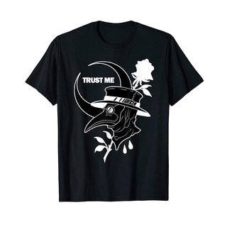 เสื้อยืด พิมพ์ลายกราฟฟิค Plague Doctor Trust Me IM A Doctor สไตล์เรโทร เหมาะกับของขวัญวันฮาโลวีนสามารถปรับแต่งได้