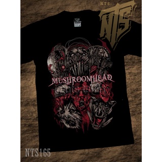 เสื้อยืดผ้าฝ้ายพรีเมี่ยม NTS 165 Mushroomhead ROCK เสื้อยืด เสื้อวง เสื้อดำ สกรีนลายอย่างดี ผ้าหนานุ่ม ไม่หดไม่ย้วย NTS