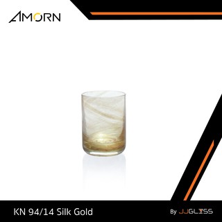 JJGLASS - ( AMORN )   KN 94/14 Silk Gold  - แก้วน้ำ แก้วแฮนด์เมท