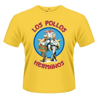 ◎♘☫เสื้อยืดคอก ลมแขนสั้น breaking bad  los pollos แฟชั่นสําหรับผู้ชายS-5XL