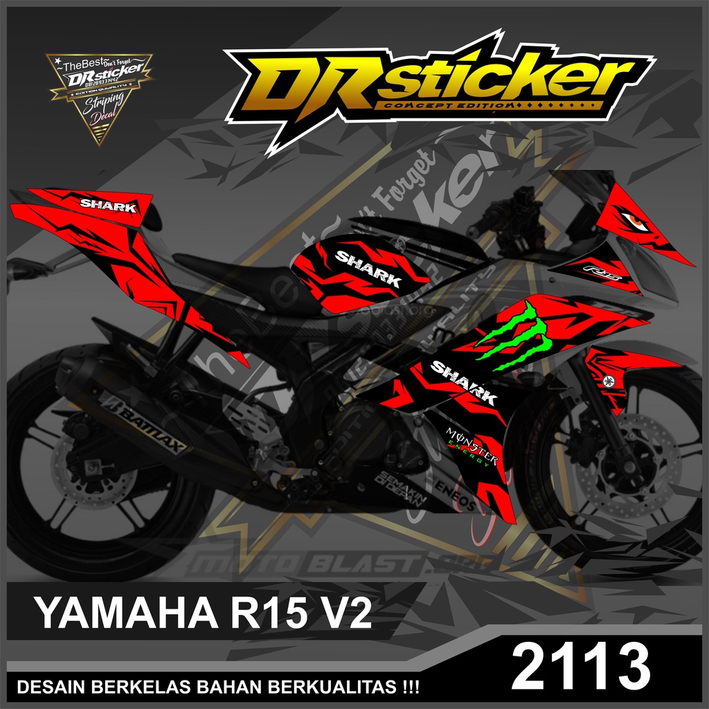2113 สติ๊กเกอร์ Striping Variation List R15 V2 สติ๊กเกอร์ Striping R15 Shark