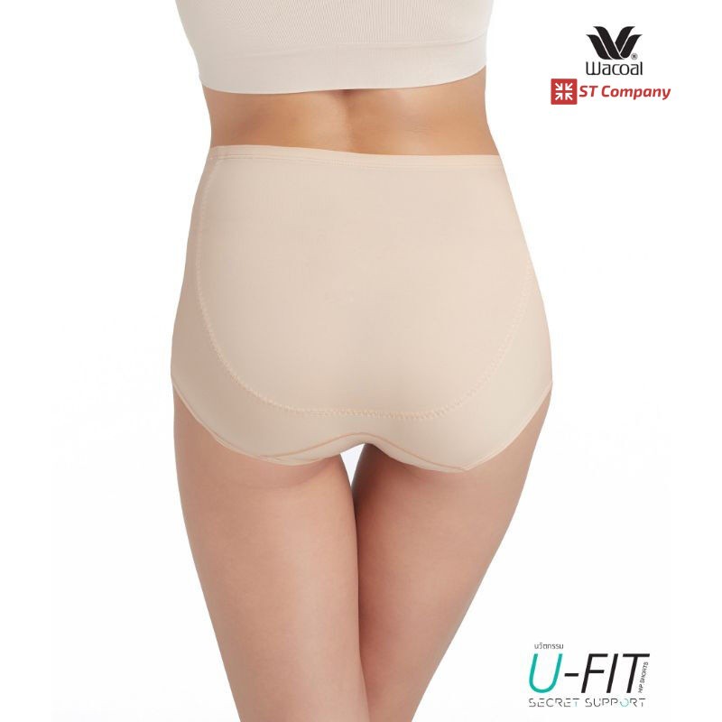กางเกงใน Wacoal U-Fit Extra Panty ทรง Short (เต็มตัว) สีเบจ (BE) 1 ชิ้น  รุ่น WU4838 กางเกงในผู้หญิง วาโก้ กระชับก้น ก้น