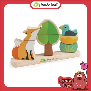 Tender Leaf Toys ของเล่นไม้ ของเล่นเสริมพัฒนาการ ชุดตัวต่อแม่เหล็กหมาป่า Foxy Magnetic Stacker