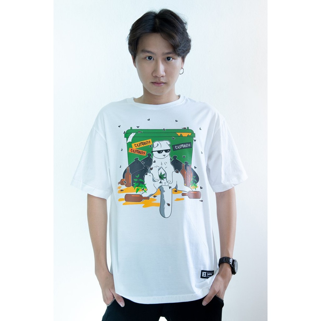 • CuteBoy Shop• เสื้อยืด Premium Cotton 100% ลายบีเกิ้ล ทักไลฟ์ สีขาว งานสกรีนพลาสติซอล สีสวยสด ติดค