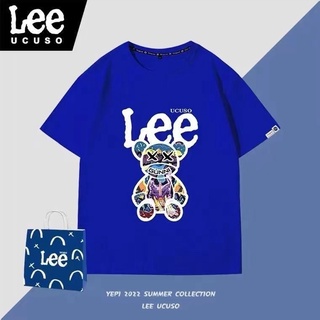 🎊 พร้อมส่ง 🎊 Lee เสื้อยืดคอกลมที่มีสไตล์, เสื้อยืดผ้าฝ้ายคุณภาพสูง