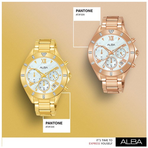 ALBA นาฬิกาข้อมือผู้หญิง สายสแตนเลส สีทอง รุ่น AT3F24X,AT3F24X1