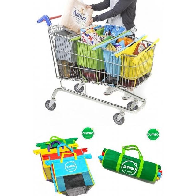 shopping Cart Trolley Supermarket Shopping Bag เซท 4 ใบ
