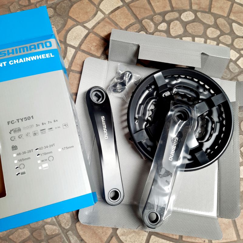 CRANK - GIR SHIMANO TY501 42x34x24T สีดําอัลลอยด์ 170mm