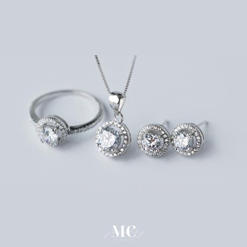 MCbrand.Jewelry🤍  เซ็ตเครื่องประดับเงินเเท้92.5%รุ่น Casey เซ็ตสุดหรู💖ใส่ติดตัวได้ ไม่ลอกไม่แพ้✨💎มีใบรับประกันเงินเเท้