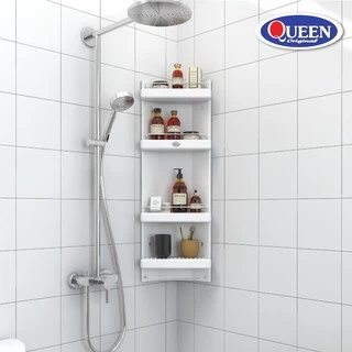 [ขายดี] Queen Bella ชั้นวางของในห้องน้ำ เข้ามุม 4 ชั้น ขนาด 32x91.5x15 ซม.