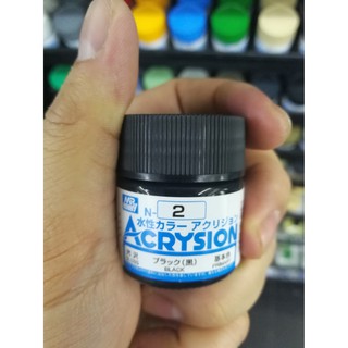 สีสูตรน้ำ Mr.Acrysion Color N2 BLACK (Gloss) 10ml