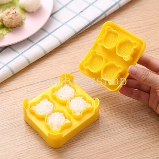 แม่พิมพ์ข้าวปั้น ข้าวปั้น ซูชิ รูปหมีน่ารัก ขนาดเล็ก DIY สําหรับเด็ก 3 ชิ้น ต่อชุด