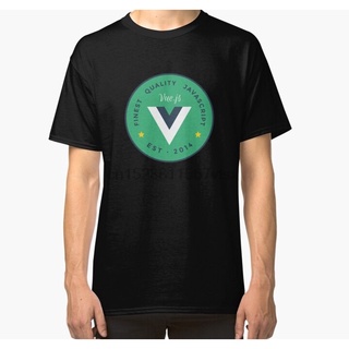 เสื้อยืด พิมพ์ลายโลโก้ Vue.js Framework Badge Outline สําหรับผู้ชายS-5XL