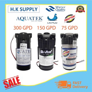 ปั๊มน้ำ Aquatek Diaphragm Pump RO ขนาด 50 75 100 150 200 300 400 GPD ปั๊มอัดเมมเบรน Treatton UniPure Hydromax Fastpure