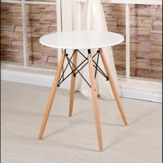 Wood Table โต๊ะไม้กลมสไตล์โมเดิร์น โต๊ะวางข้างโซฟา 60x70cm ST0716-10