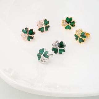 AR-Kang Collection***ต่างหู, Malachite , White Cz AAAAA (เงินแท้92.5%)