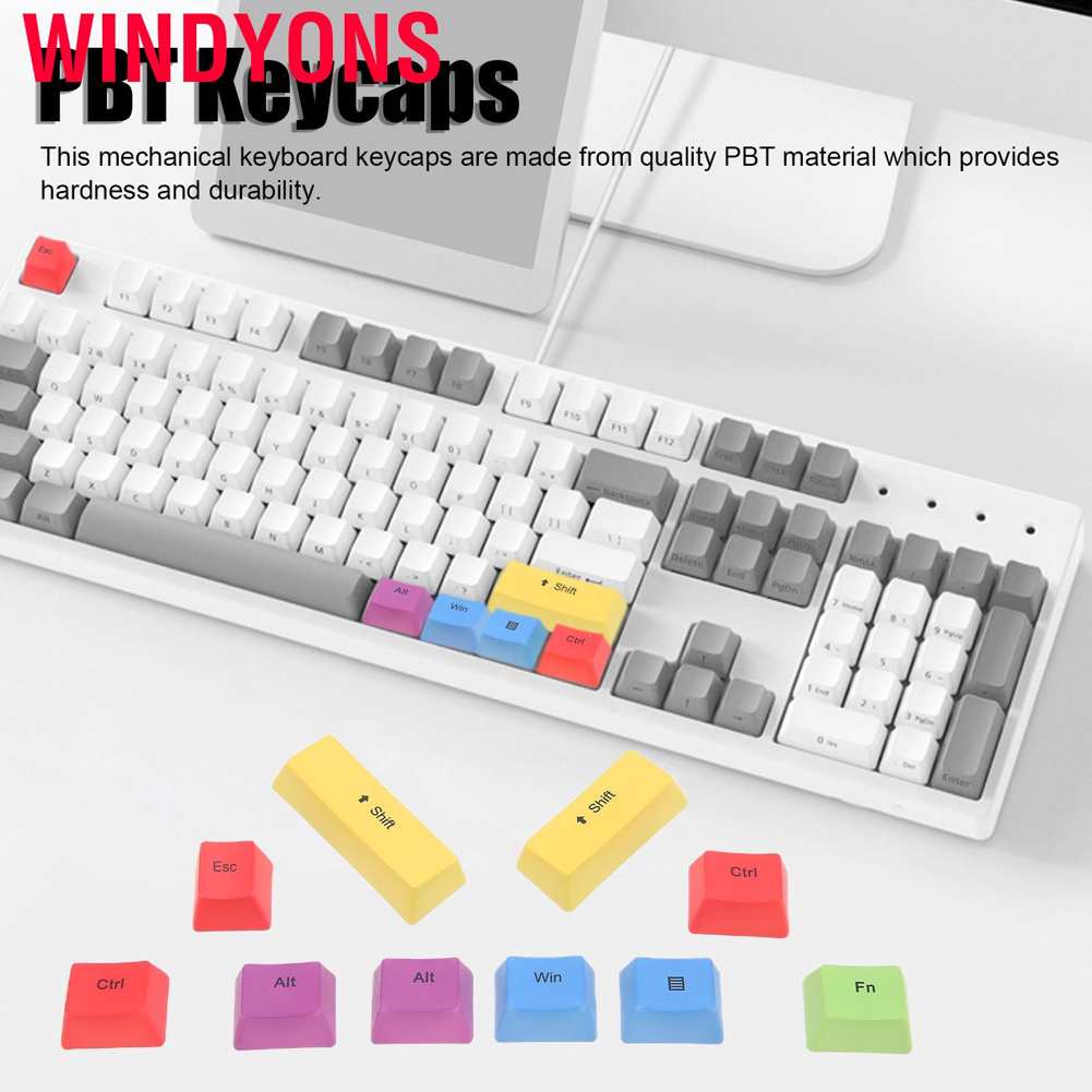 Windyons ฝาครอบคีย์บอร์ด Pbt กันน้ําหลายสีสันสําหรับแป้นพิมพ์ #8