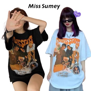 MISS SUMEY เสื้อ สายวินเทจ สไตล์เกาหลี Cool Cool เสื้อยืดนิ่ม สีขาว ดำ แขนสั้นแฟชั่น เนื้อผ้าดี รุ่น