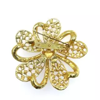 Vintage Jewelry เข็มกลัด 6cm ลายดอกไม้ แฟชั่น คลาสสิก เข็มกลัดเพชร ดอกไม้ สิทอง 1pcs