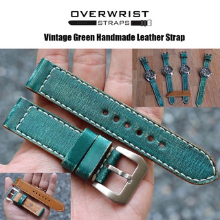 สายนาฬิกา สายหนังวัวแท้ รุ่น Handmade Vintage Green