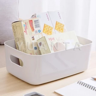 YUANTA กล่องพลาสติก ""สไตล์ยุโรป"" ตะกร้าเก็บของพลาส กล่องขนาดเล็ก ตะกร้า Storage Box