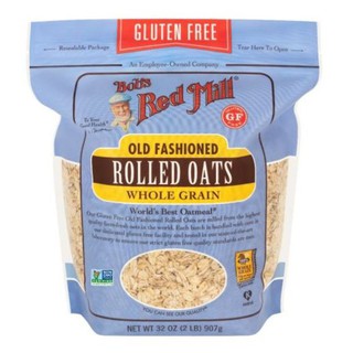 Bobs Red Mill Old Fashioned Rolled Oats Whole Grain Gluten Free 907 g.  บ๊อบเรดมิลล์ข้าวโอ๊ตรีดแบบโอลด์แฟชั่นโฮลเกรนปรา