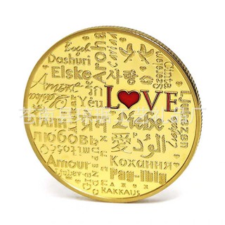 เหรียญบอกรัก หลายภาษา เป็นของขวัญ วันบอกรัก - i love you coin multi-language Valentines Day Commemorative Souvenir Gift