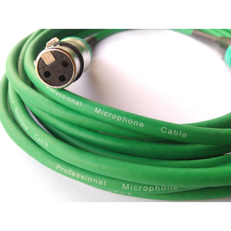 สายไมค์XLR Cable Stereo สายเขียว  หัวคละสี