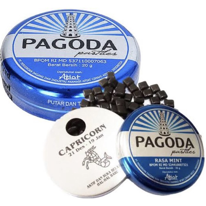 ลูกอมสมุนไพร ตราเจดีย์ PAGODA PASTILLES ใช้เพื่อป้องกันไม่ให้เจ็บคอ, เสียงแหบ ชุ่มคอแก้ระคายเคือง 1ตลับ ขนาด 20 g